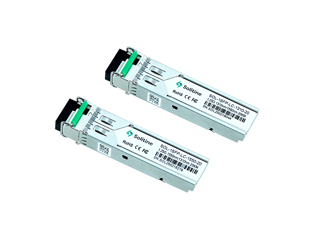 Solitine 1.25G SFP BIDI LC Module (Pair) – 20km, 1000BASE-BX, SMF, DDM thumbnail
